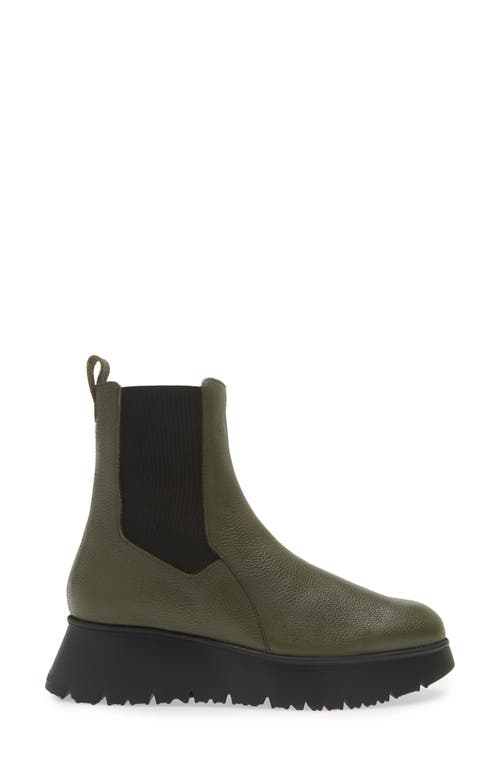 Wonders Platform Chelsea Boot In Algae Tumbled Leather