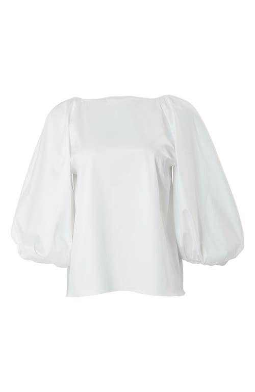 Shop Carolina Herrera Bateau Neck Top In White