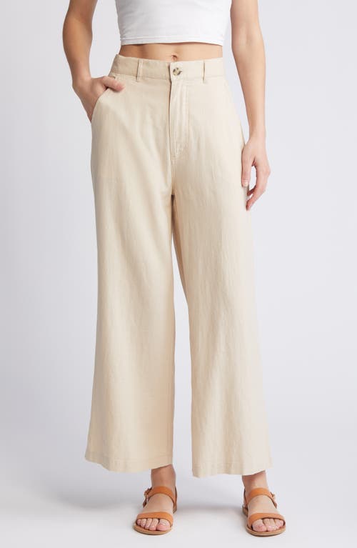 Jude Linen Blend Trousers in Sand