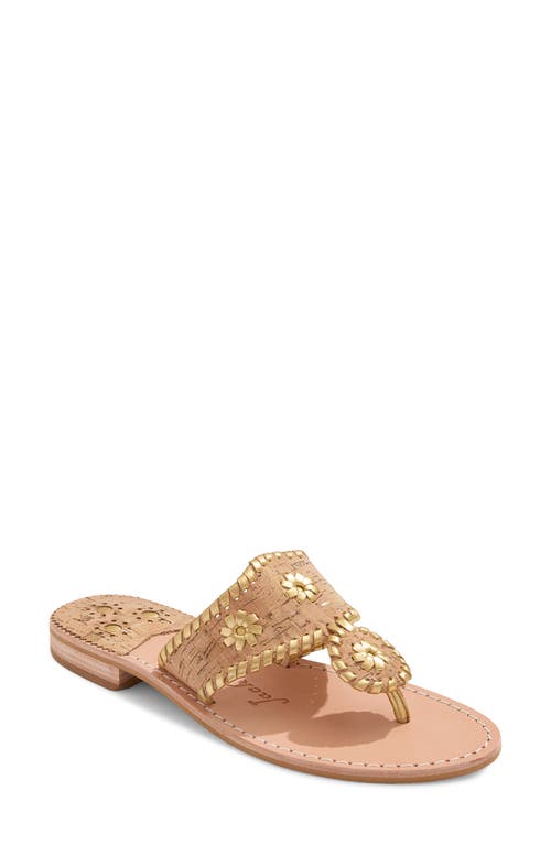 Shop Jack Rogers Jacks Flip Flop In Natural Cork/gold