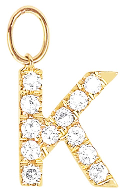 Shop Ef Collection Diamond Initial Huggie Charm In 14k Yellow Gold/k