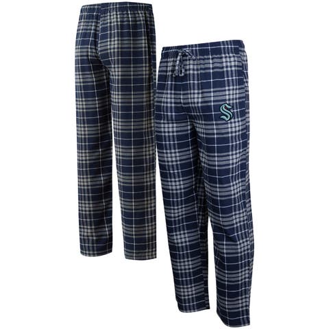 Men's Concepts Sport Deep Sea Blue/Gray Seattle Kraken Concord Flannel Sleep Pants