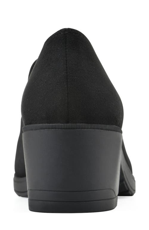 Cliffs By White Mountain Hunton Block Heel Loafer Pump In Black Suedette