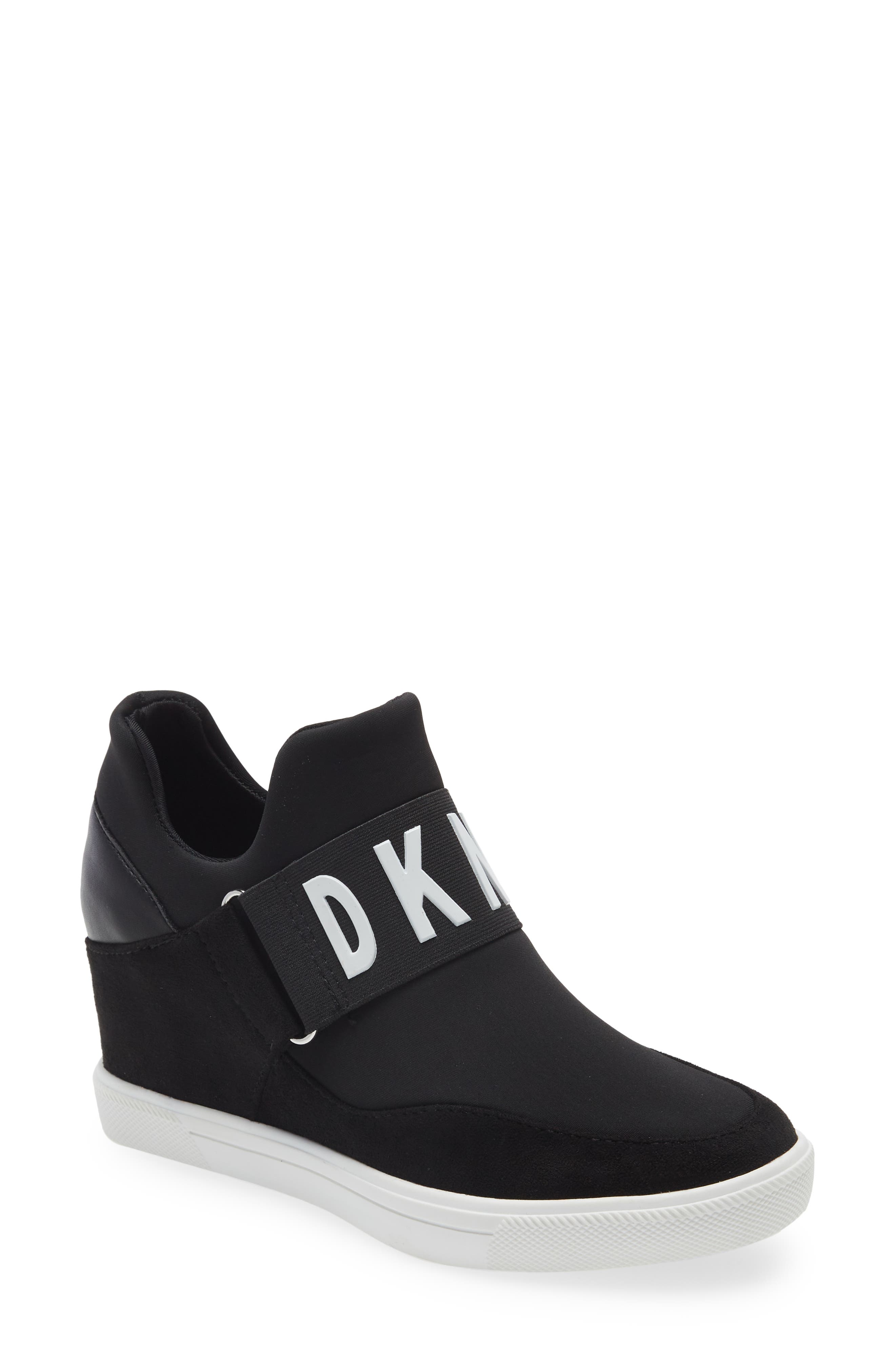 dkny black wedges