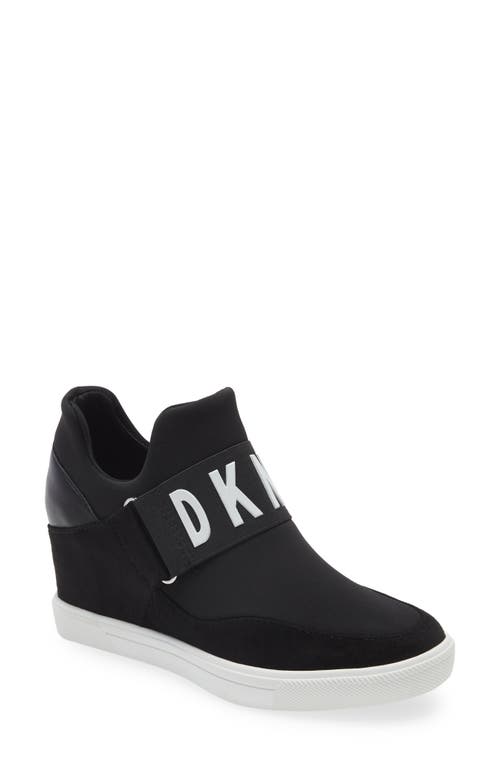 DKNY Cosmos Wedge Sneaker Black at Nordstrom,