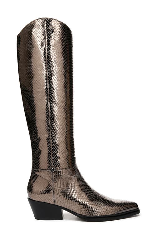 Shop Franco Sarto Billie Knee High Western Boot In Pewter