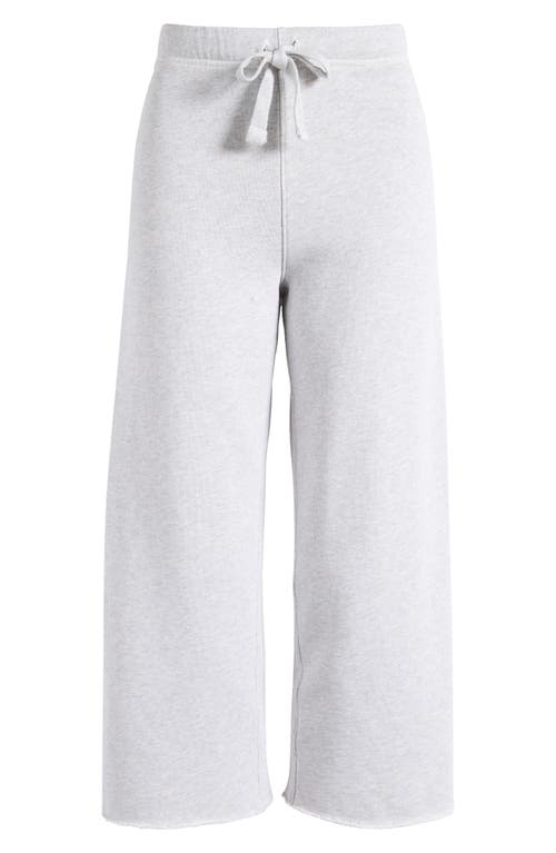 Shop Frank & Eileen Catherine Crop Wide Leg Sweatpants In Gray Melange