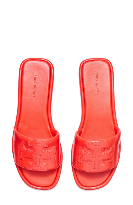 Shop Tory Burch Double-t Leather Sport Slide Sandal In Poppy Red