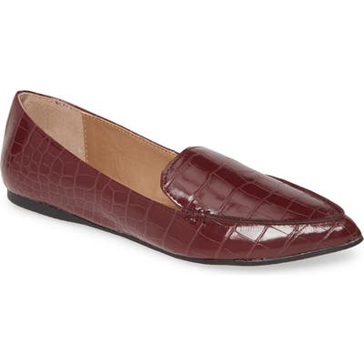 Steve Madden Feather Loafer Flat- Burgundy