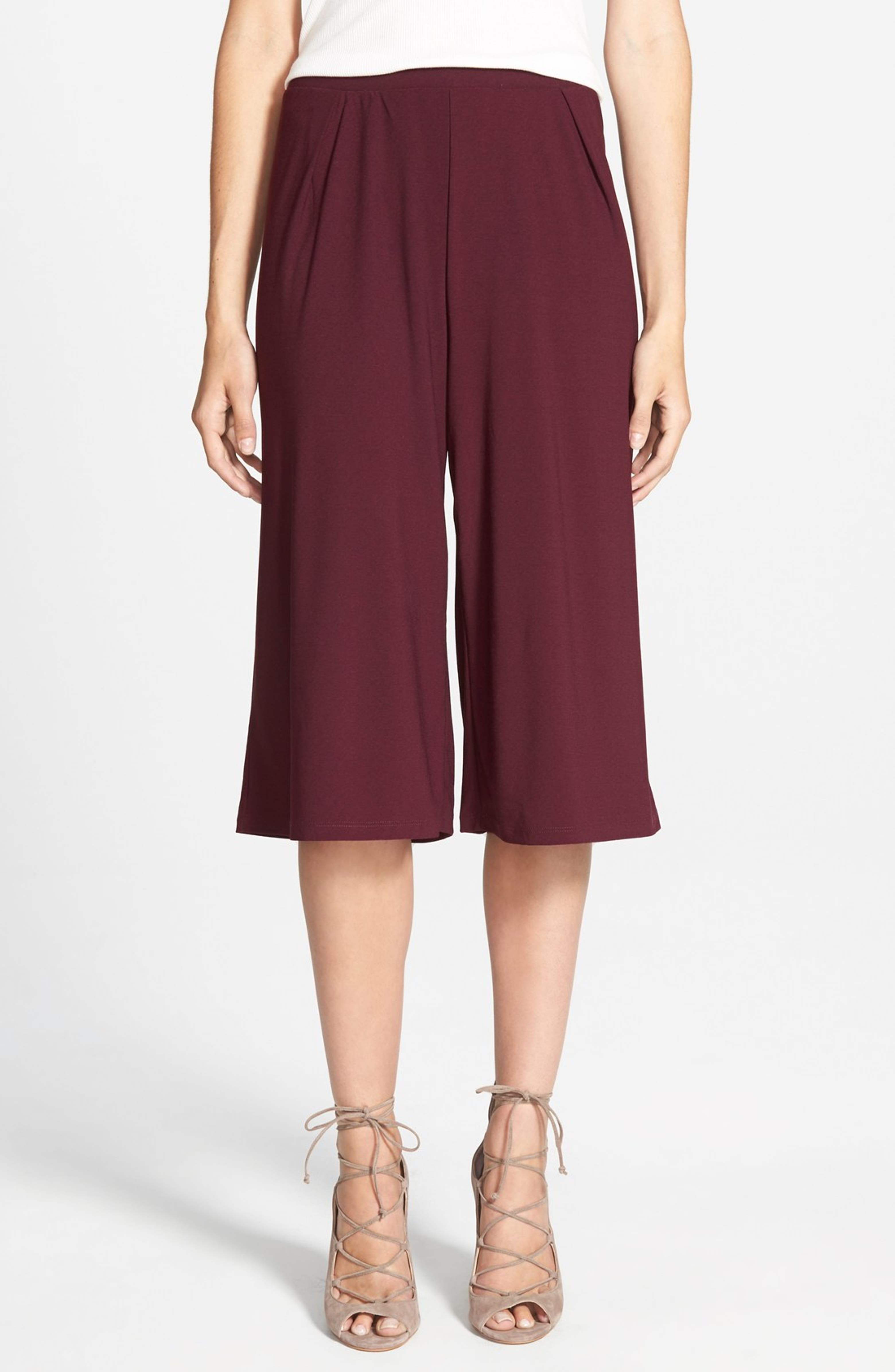 Leith Knit Crepe Culottes Nordstrom