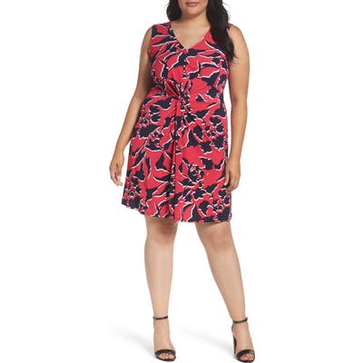 Plus Size Leota Twist Front Jersey Dress, Pink