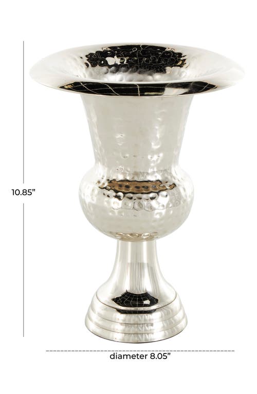 Vivian Lune Home Textured Metal Vase In Silver