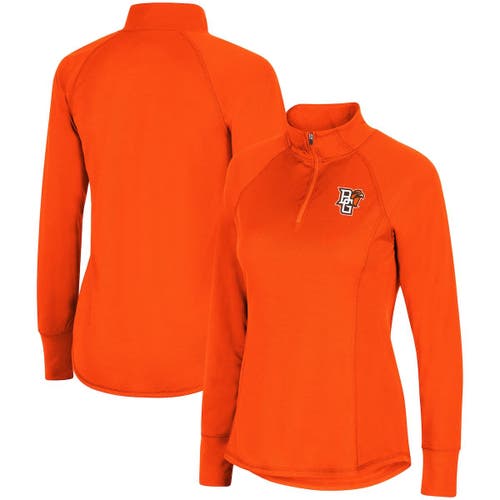Women's Colosseum Orange Bowling Green St. Falcons Gnarly Raglan Quarter-Zip Jacket