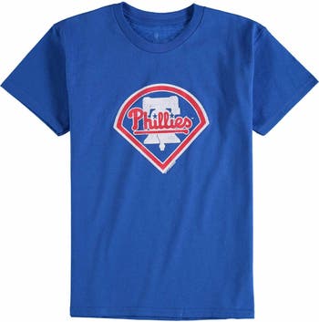SOFT AS A GRAPE Philadelphia Phillies Youth Distressed Logo T-Shirt - Royal  Blue