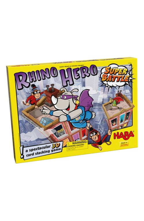 HABA Rhino Hero Super Battle Stacking Card Game in Yellow And Grey at Nordstrom