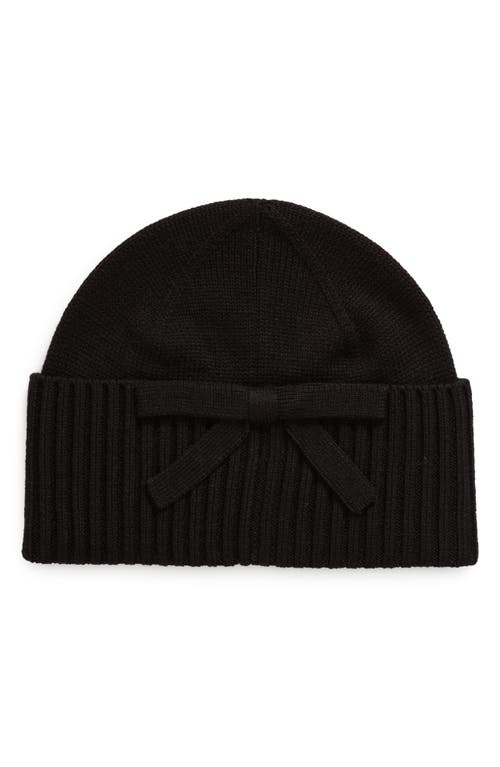 Kate Spade New York Bow Accent Beanie In Black
