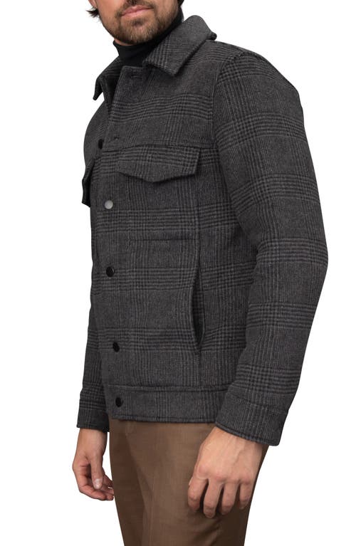 Bagatelle Double Faced Jacket In Charcoal Houndstooth