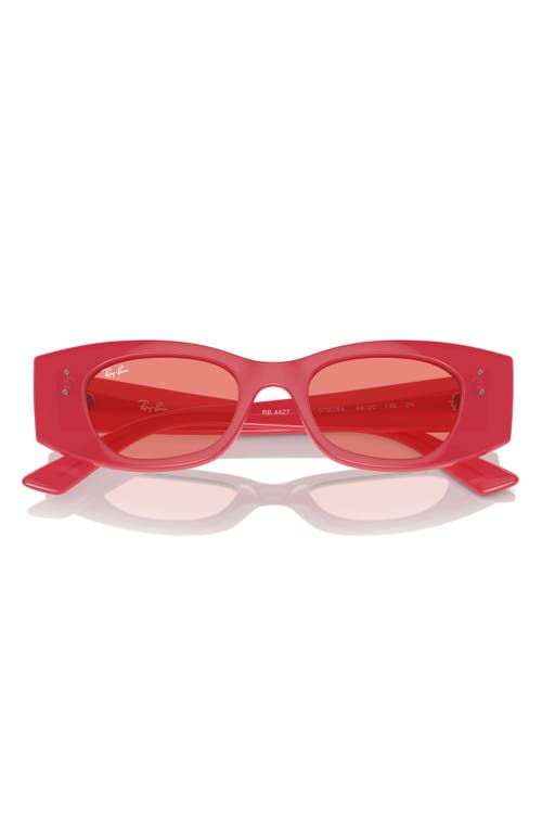 Kat 49mm Small Rectangular Sunglasses in Pink