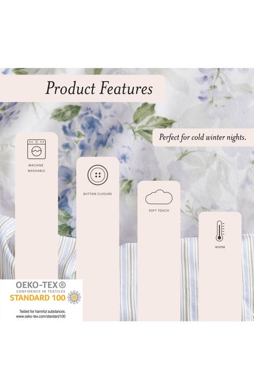 Laura Ashley Wisteria Fleece Comforter Set In Blush