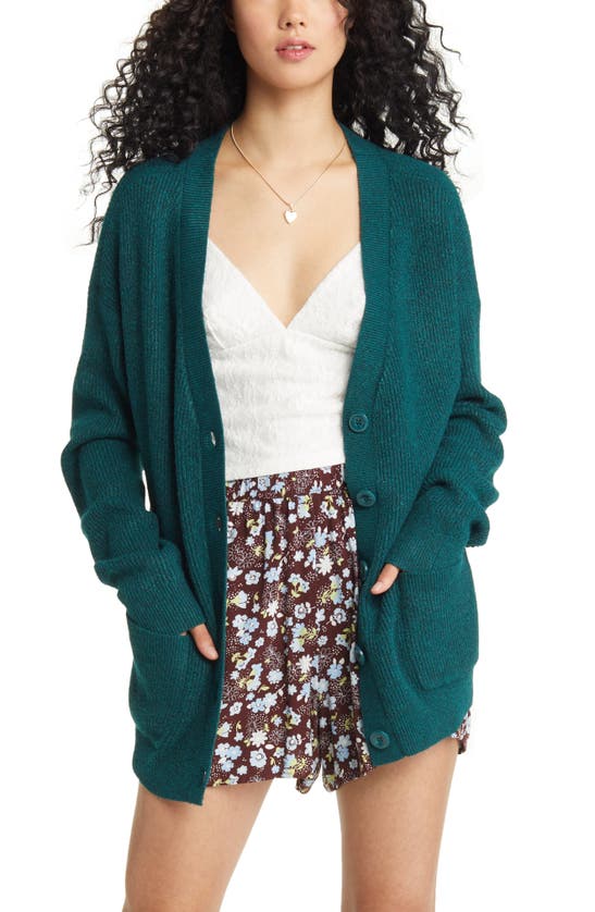 Bp. Oversize Easy Cardigan In Green Berry