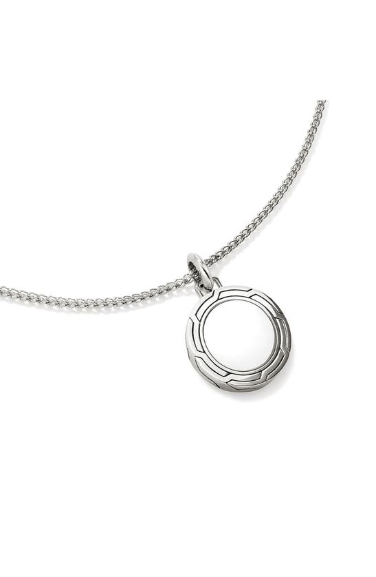 Shop John Hardy Round Pendant Necklace In Silver