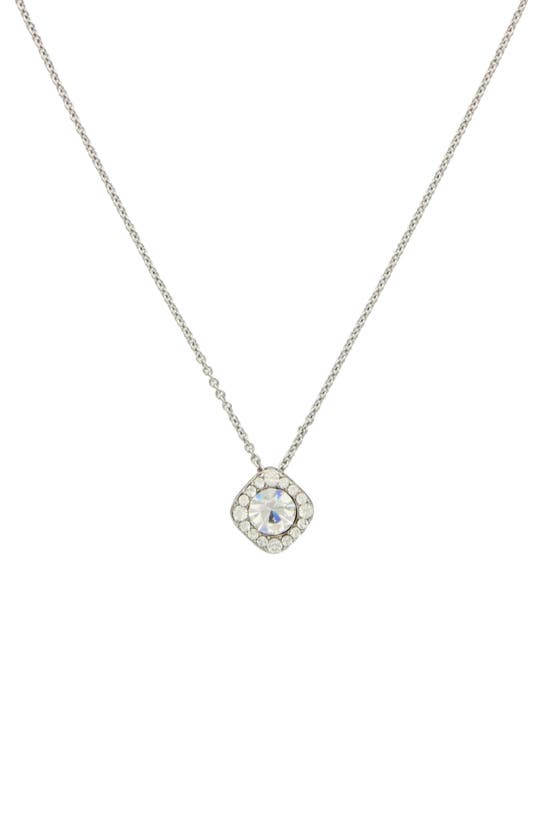 Shop Olivia Welles Klara Crystal Pendant Necklace In Silver / Clear