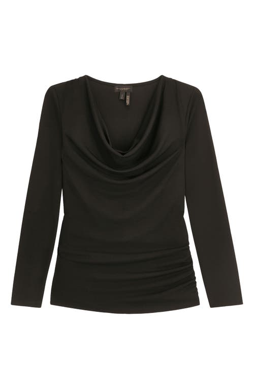 Shop Donna Karan New York Cowl Neck Long Sleeve Top In Black