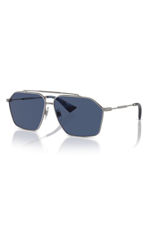 Shop Dolce & Gabbana Dolce&gabbana 61mm Pilot Sunglasses In Gunmetal