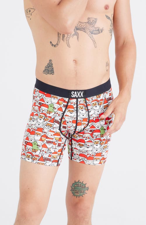 Shop Saxx Assorted 2-pack Vibe Super Soft Boxer Briefs In All The Santas/black