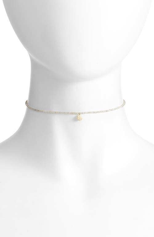 Diamond Charm Choker Necklace in Yellow Gold