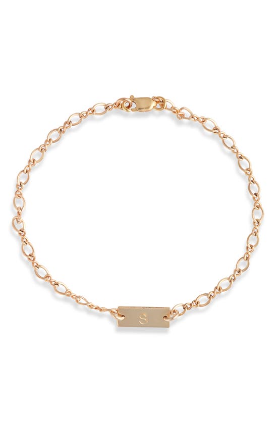 Shop Nashelle Hadley Initial Bar Bracelet In Yellow Gold Fill - S