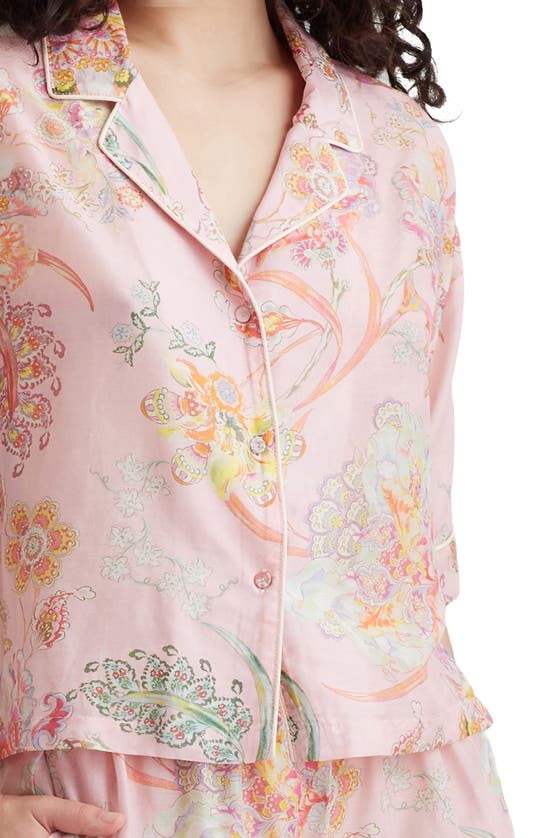 Shop Papinelle Coco Floral Cotton & Silk Short Pajamas In Pink