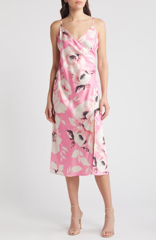 Shop Lulus Garden Sweetheart Floral Slipdress In Pink/ivory/black