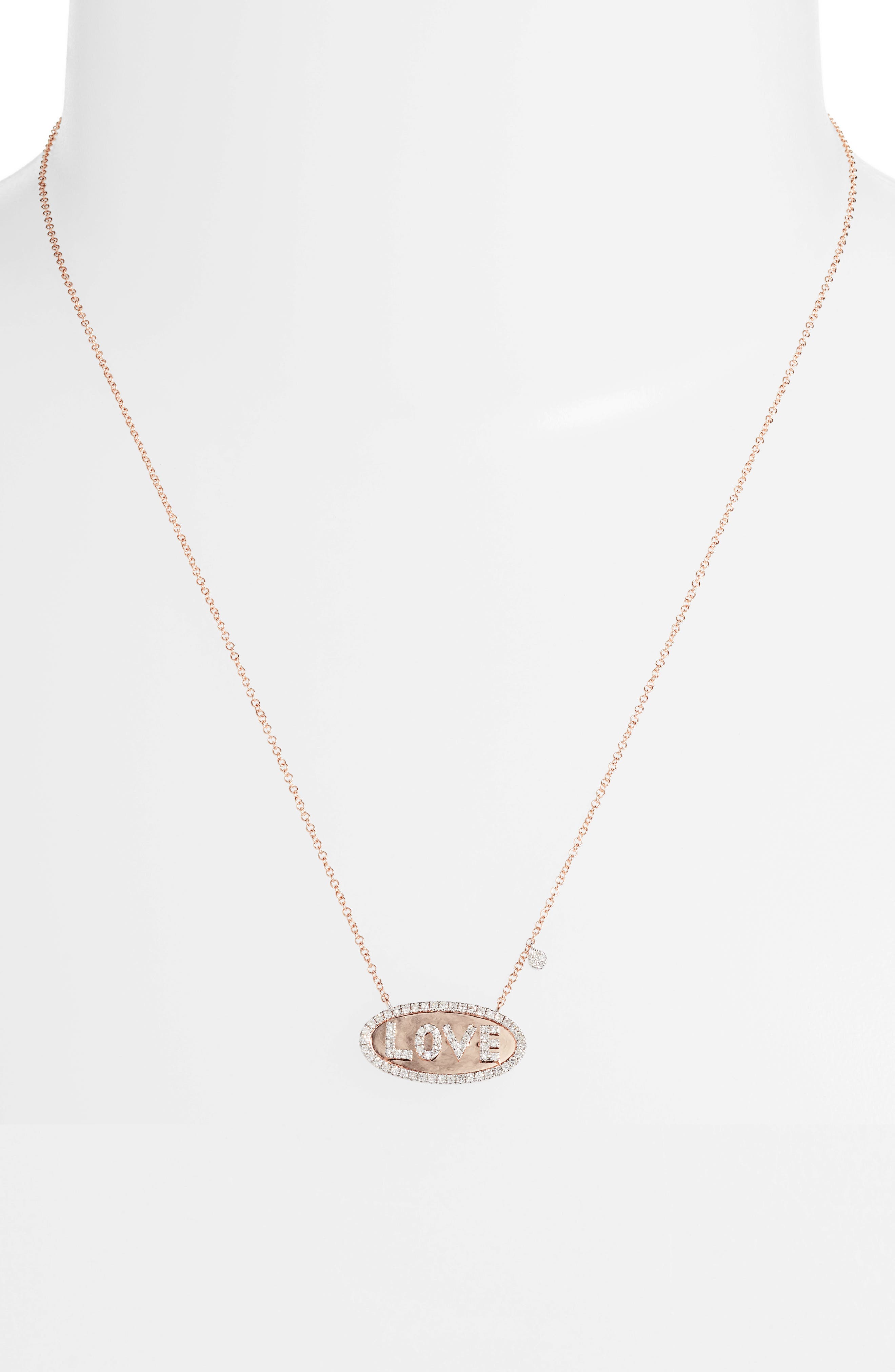 Meira T Love Diamond Pendant Necklace 