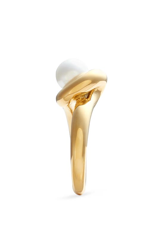 Shop Jenny Bird Daphne Imitation Pearl Ring In High Polish Gold