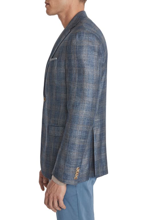 Shop Jack Victor Midland Deco Plaid Sport Coat In Mid Blue