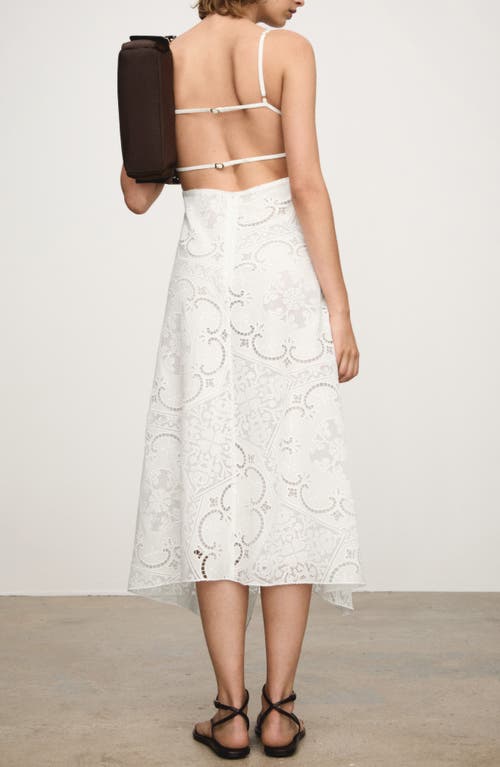 Mango Asymmetrical Embroidered Dress Off White In Off White