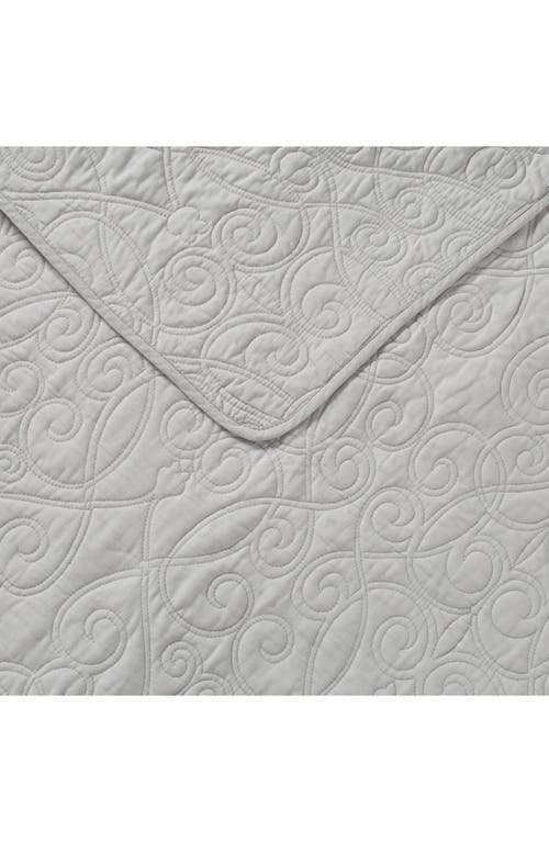 Laura Ashley Felicity Breeze Twin Quilt & Sham Set In Soft Grey