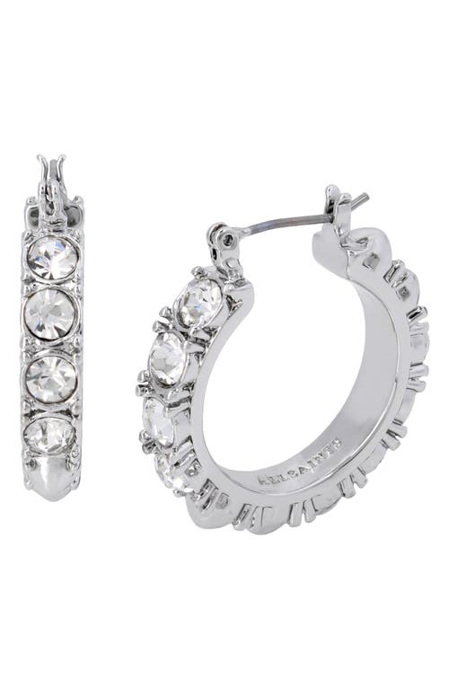 AllSaints Crystal Hoop Earrings in Black Diamond