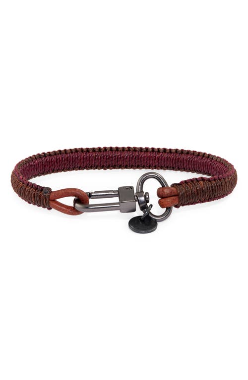Men's Wrapped Leather Bracelet in Brown Combo