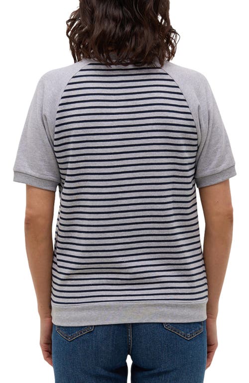 Shop Bench . Masina Stripe Raglan Sleeve T-shirt In Grey Marl