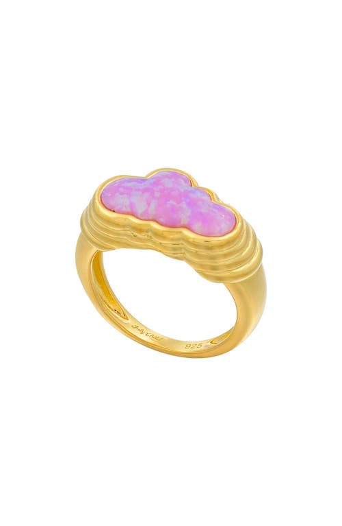 July Child Cotton Candy Cloud Signet Ring In Gold/pink