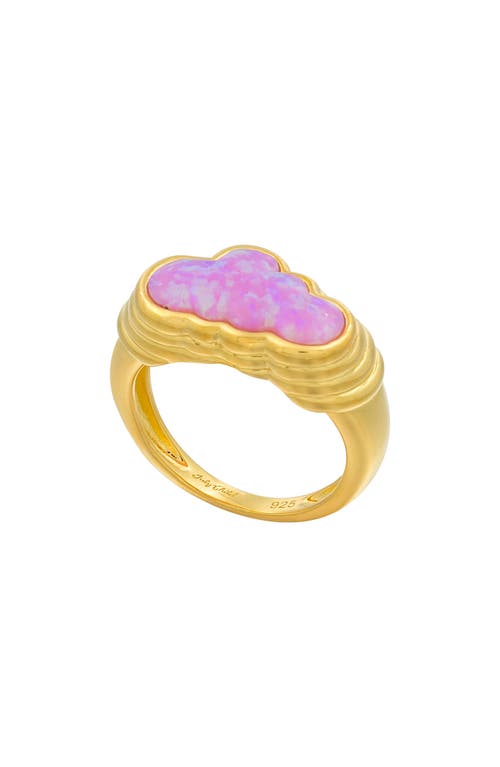Shop July Child Cotton Candy Cloud Signet Ring In Gold/pink