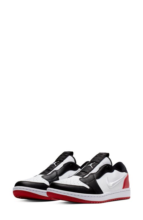 Air Jordan 1 Retro Slip-On Sneaker in White/White/Gym Red/Black