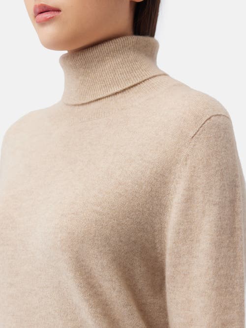 Shop Gobi Cashmere Classic Turtle Neck In Warm Grey