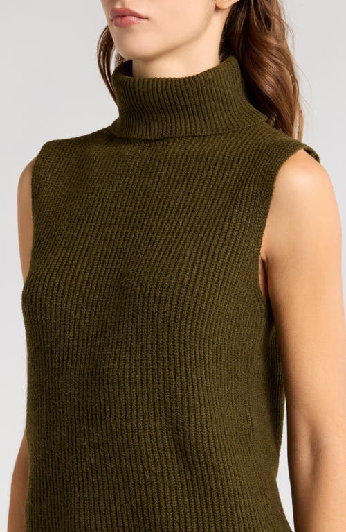 Shop Wayf Faye Sleeveless Turtleneck Sweater In Olive