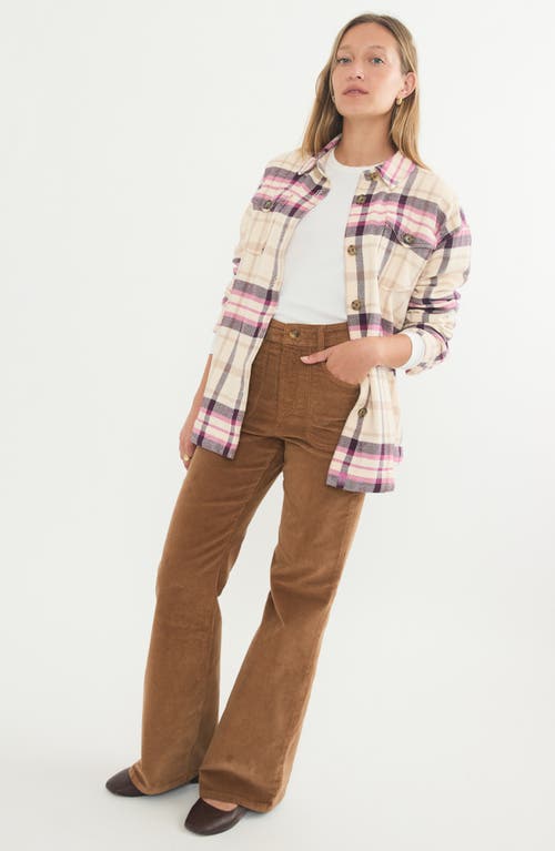 Marine Layer Flannel Shacket In Warm Plaid