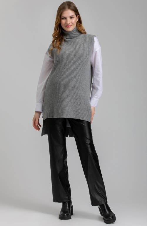 Pietro Brunelli Straight Leg Faux Leather Maternity Pants In Black