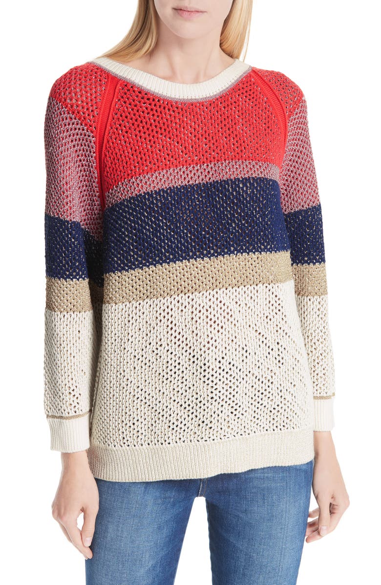 ba&sh Hera Colorblock V-Back Sweater | Nordstrom