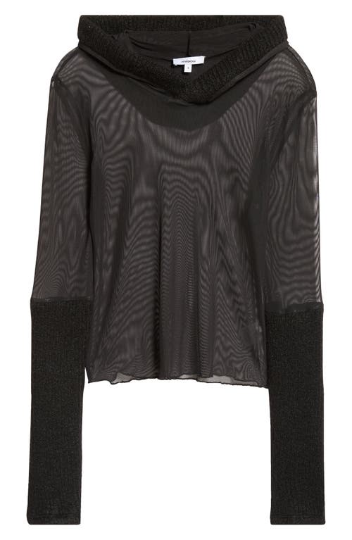 Shop Miaou Mari Sheer Mesh Hoodie In Black